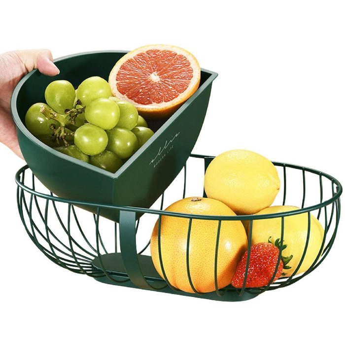 ZWISSLIV Wire Fruit Basket, Creative Mesh Fruit Dish Basket Bowl